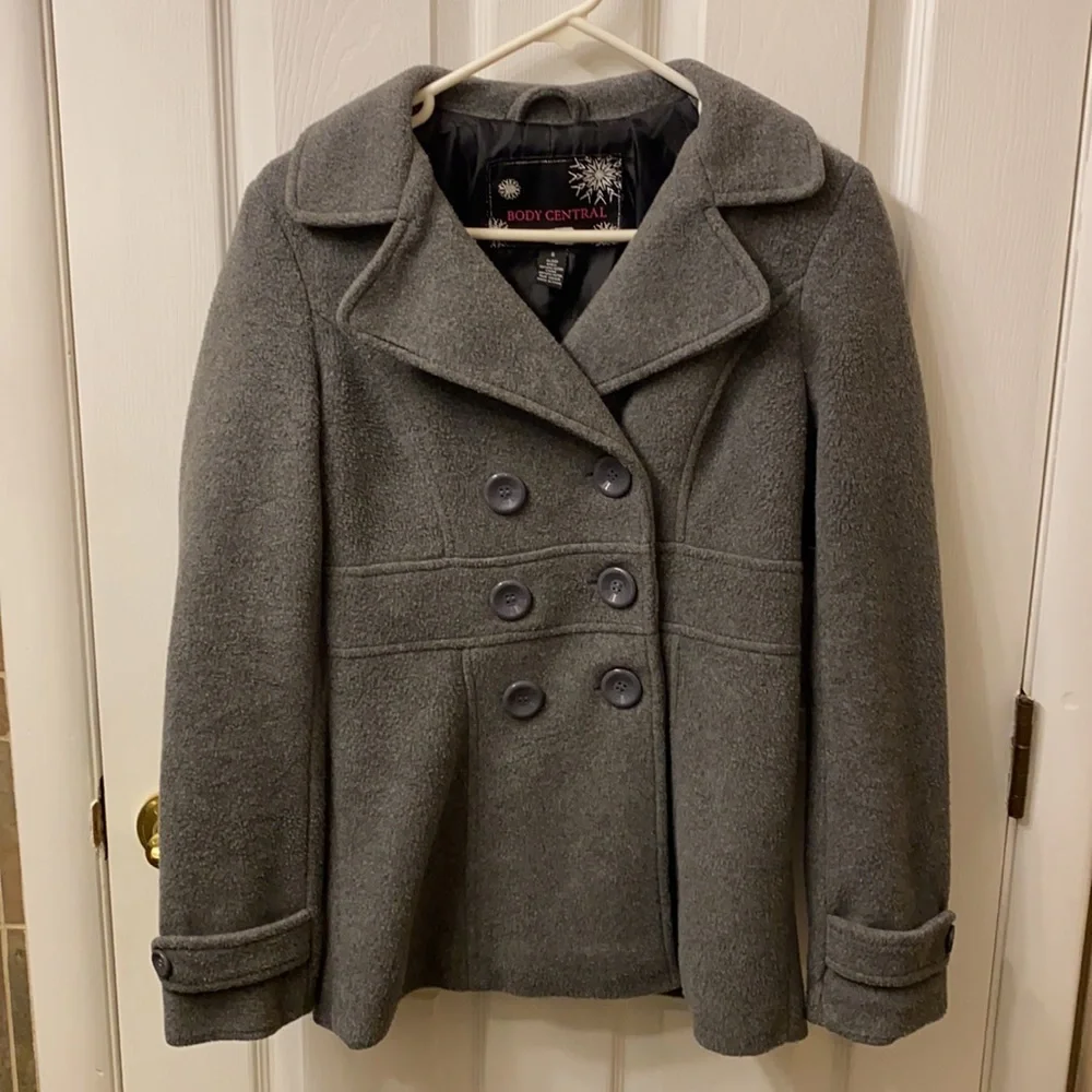 Junior’s Gray Pea Coat - Picture 1 of 12
